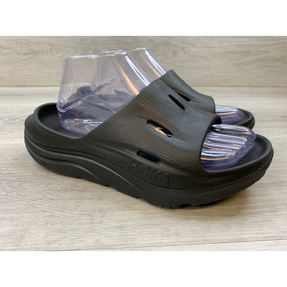 Hoka Ora Recovery Slide 3 Women's 8 Black Sandals Slip On Casual Shoes